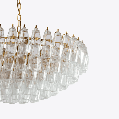 Naely Chandelier Clear Murano Glass Polyhedron Vintage