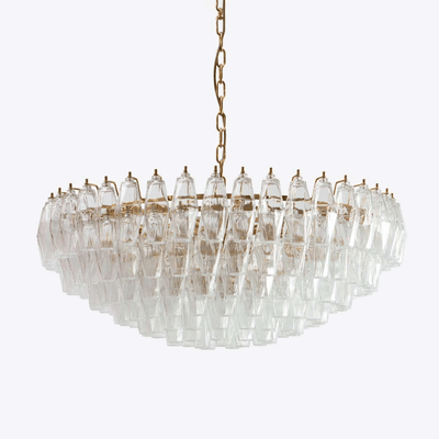Naely Chandelier Clear Murano Glass Polyhedron Vintage