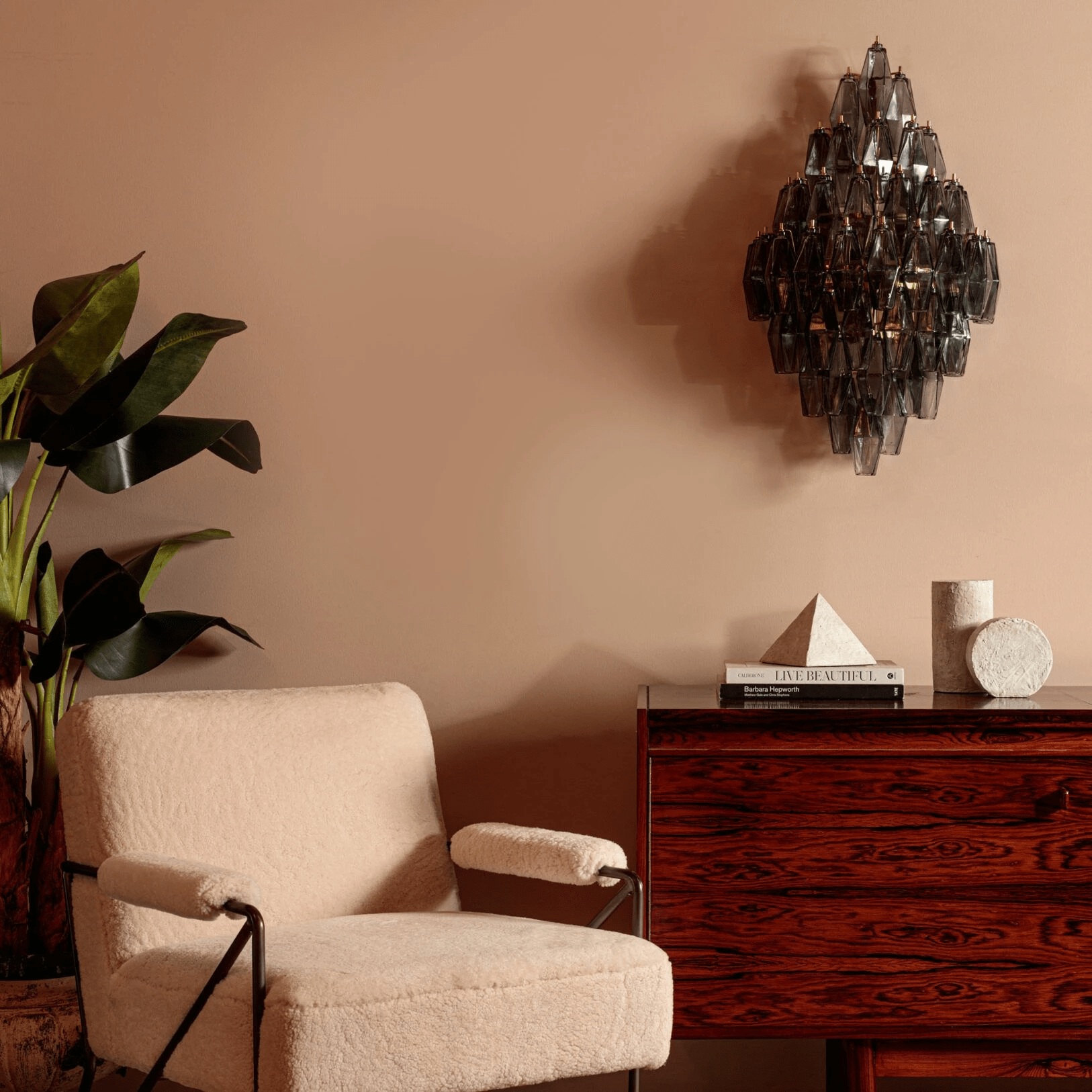 Aurora Wall Light Amber Diamond Polyhedron Vintage - Neutral Decor