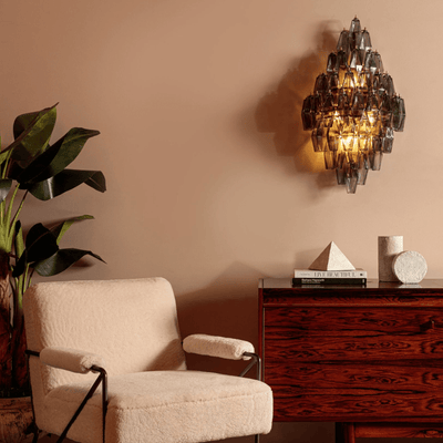 Aurora Wall Light Amber Diamond Polyhedron Vintage - Neutral Decor