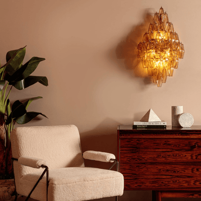 Aurora Wall Light Amber Diamond Polyhedron Vintage - Neutral Decor