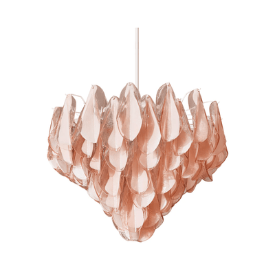 Celuora Chandelier Amber Murano Glass Oval Drops Layered