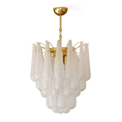 Velivena Chandelier Murano Glass Drops Frosted Teardrop