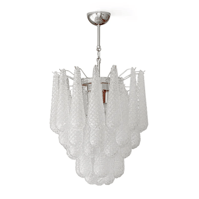 Velivena Chandelier Murano Glass Drops Frosted Teardrop