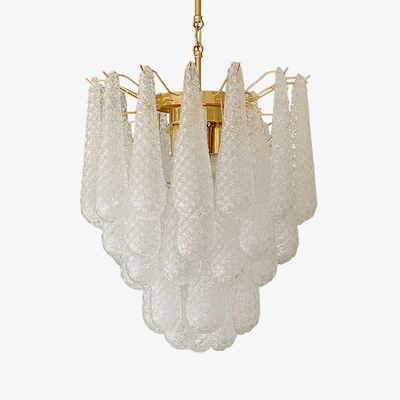 Velivena Chandelier Murano Glass Drops Frosted Teardrop