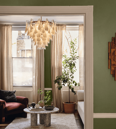 Eiririel Chandelier White Leaf Glass Layered Modern
