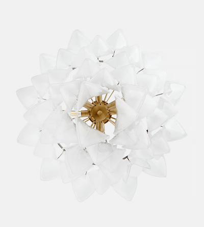 Eiririel Chandelier White Leaf Glass Layered Modern