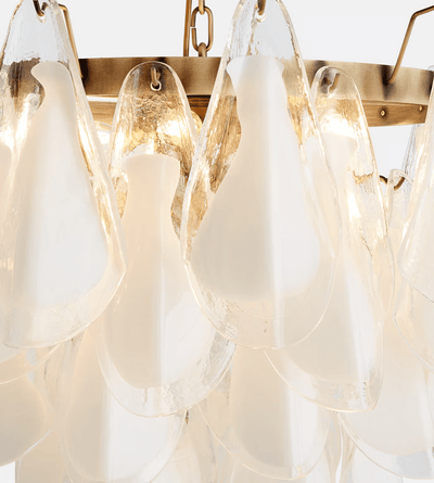 Eiririel Chandelier White Leaf Glass Layered Modern
