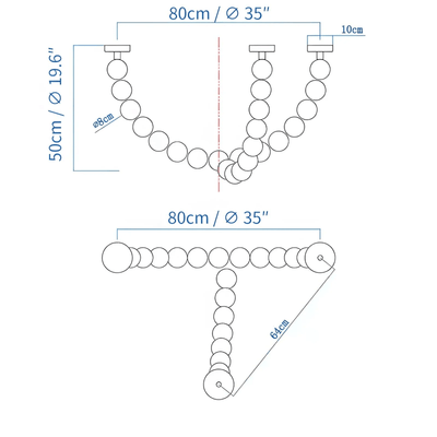 PearlCascade Glass Bead Chandelier