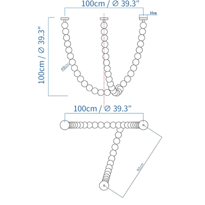 PearlCascade Glass Bead Chandelier