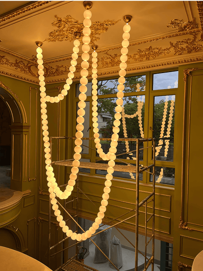 PearlCascade Glass Bead Chandelier