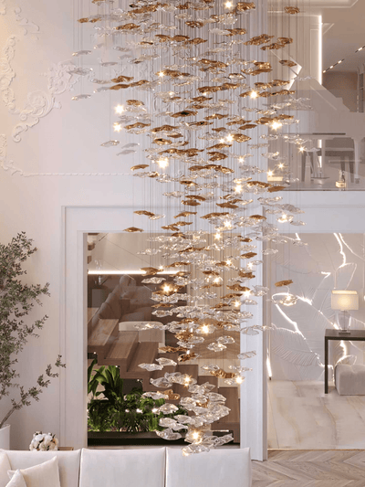 Nephele Crystal Leaf Chandelier