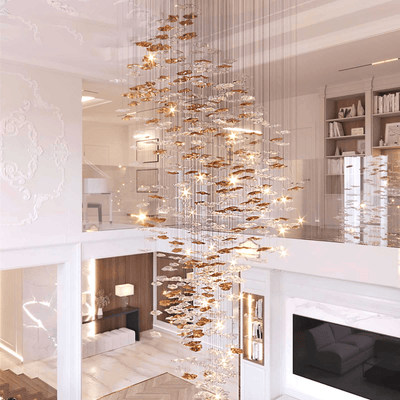 Nephele Crystal Leaf Chandelier