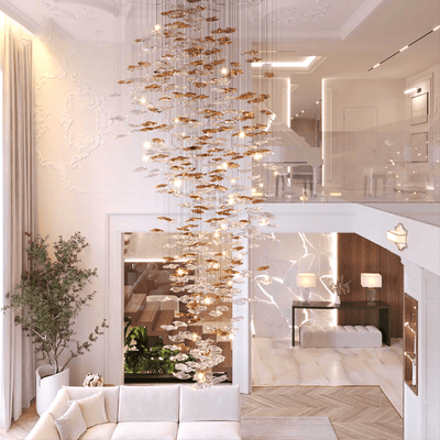 Nephele Crystal Leaf Chandelier