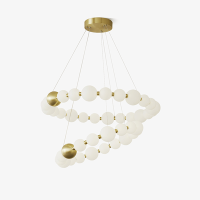 Cetalan Elegance Art Pearls Plastic Chandelier - Neutral Decor