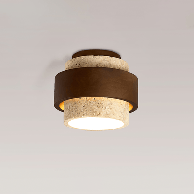 Perra Layered Ring Travertine Ceiling Light