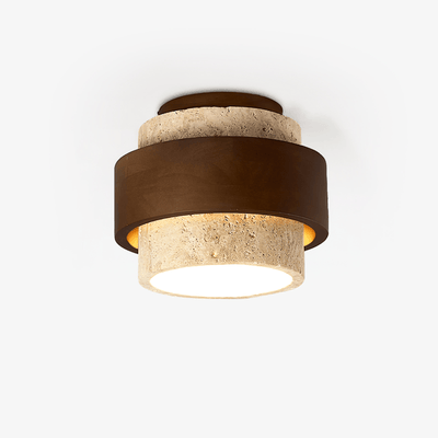 Perra Layered Ring Travertine Ceiling Light