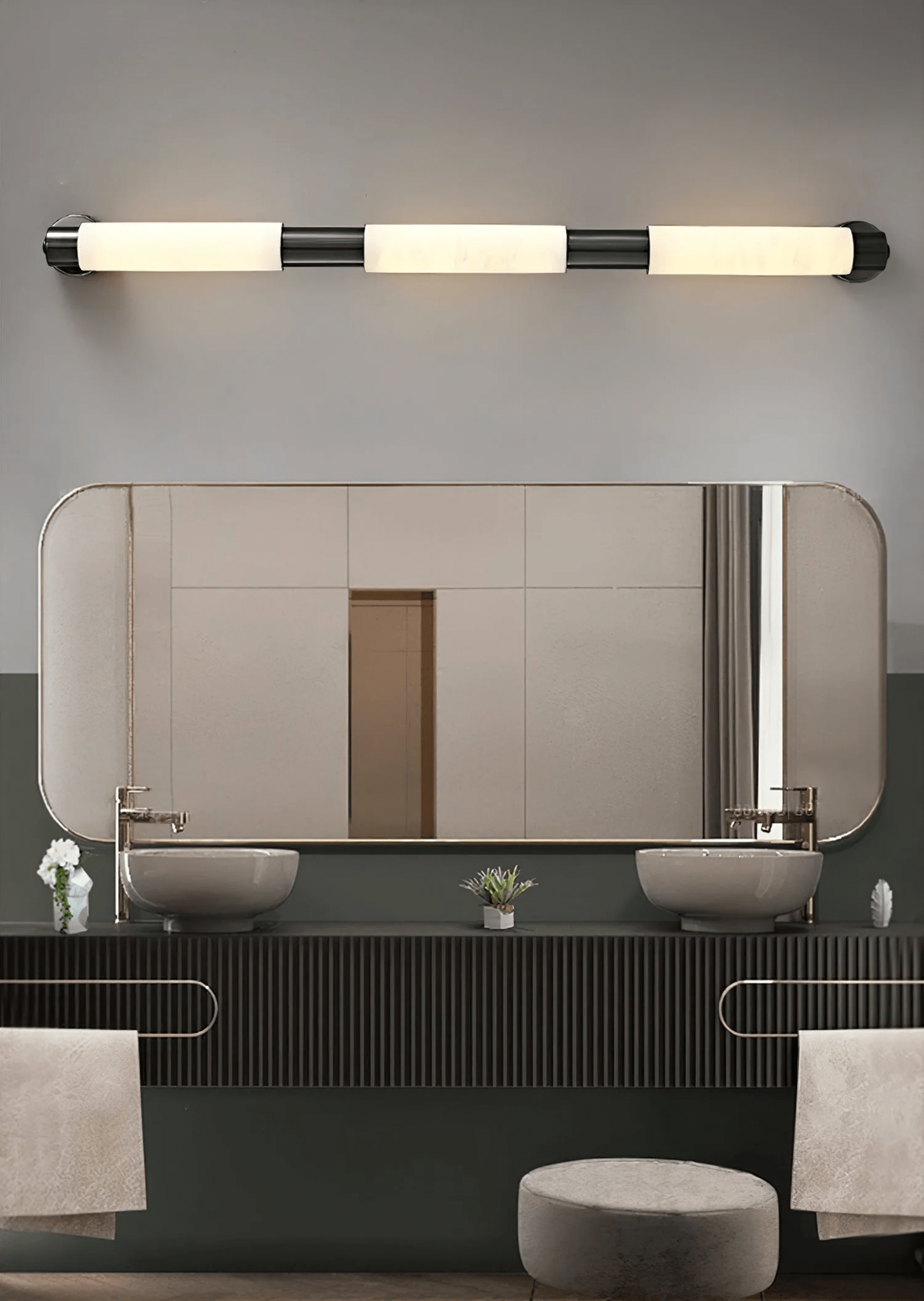 Ospix Alabaster Brass Wall Light