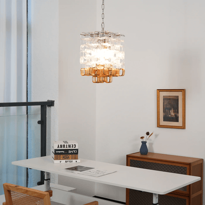 Orielis Chandelier Murano Glass Interlocking Geometric
