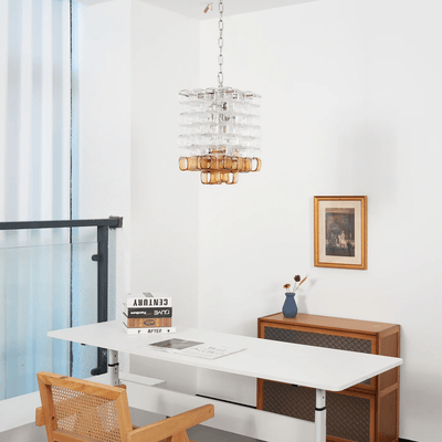 Orielis Chandelier Murano Glass Interlocking Geometric