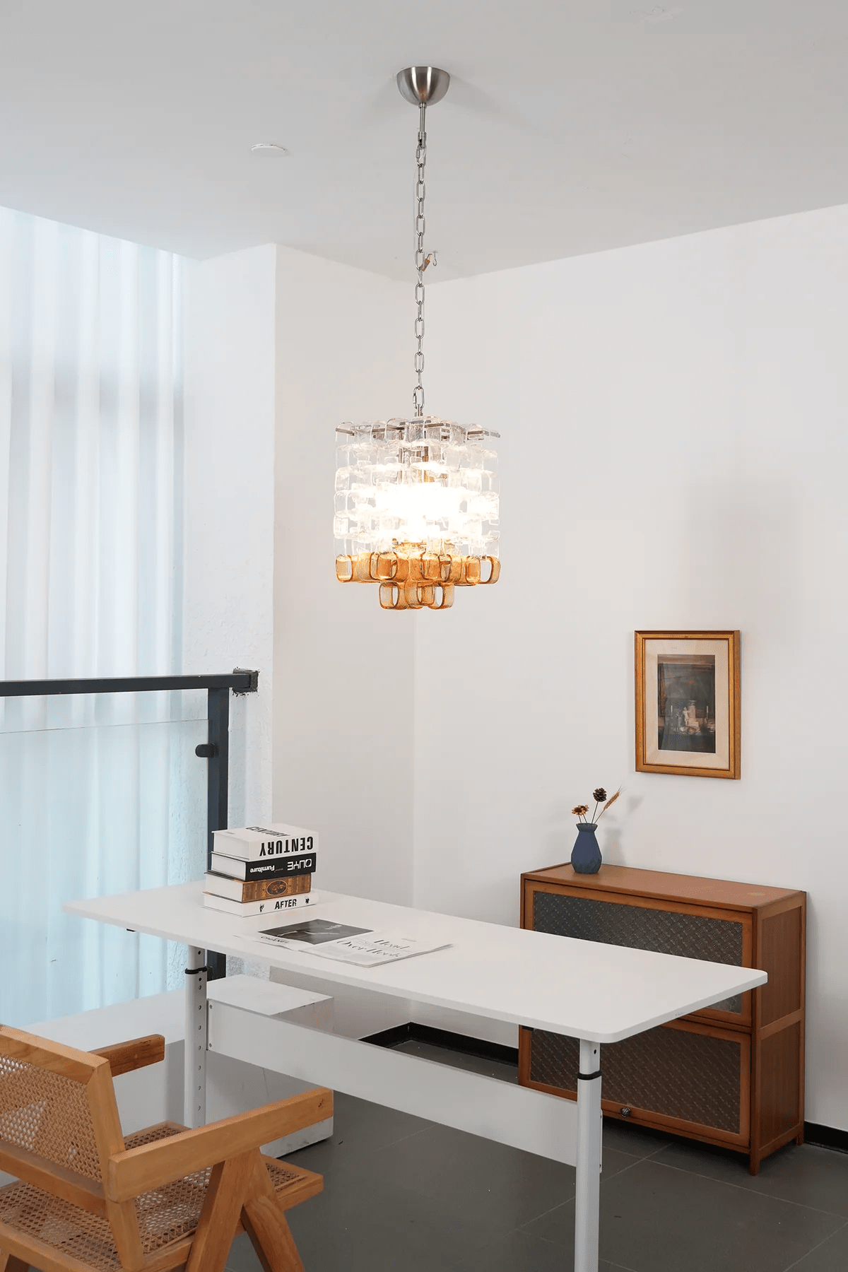Orielis Chandelier Murano Glass Interlocking Geometric