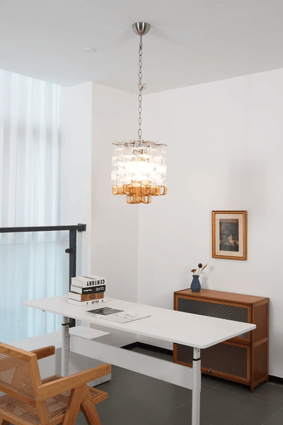 Orielis Chandelier Murano Glass Interlocking Geometric