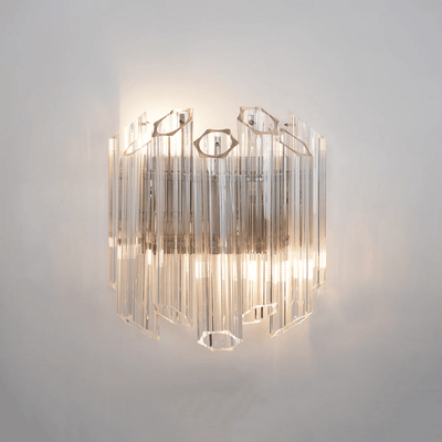 Celalaria Wall Lamp Clear Murano Glass Tube Cascade