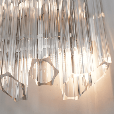 Celalaria Wall Lamp Clear Murano Glass Tube Cascade