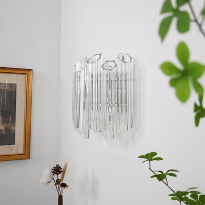 Celalaria Wall Lamp Clear Murano Glass Tube Cascade
