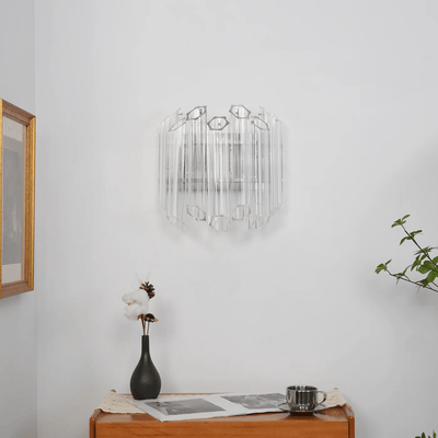 Celalaria Wall Lamp Clear Murano Glass Tube Cascade