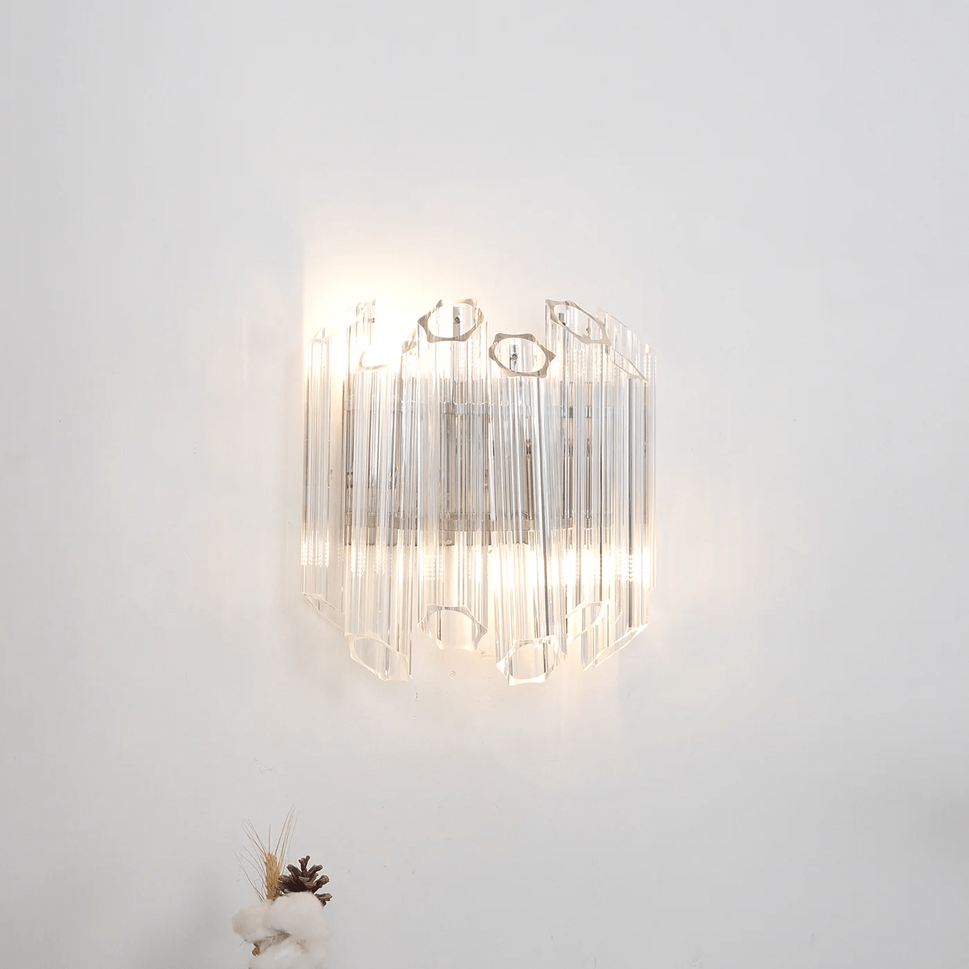 Celalaria Wall Lamp Clear Murano Glass Tube Cascade