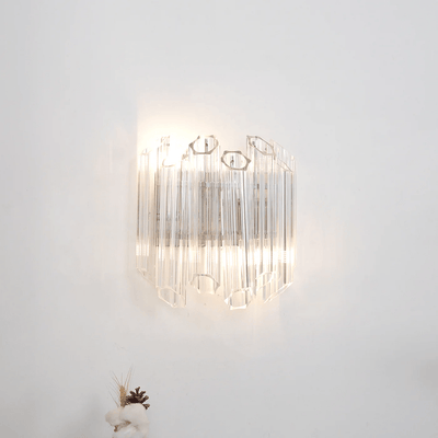 Celalaria Wall Lamp Clear Murano Glass Tube Cascade