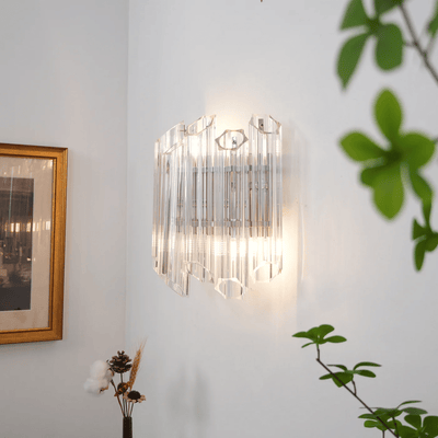 Celalaria Wall Lamp Clear Murano Glass Tube Cascade