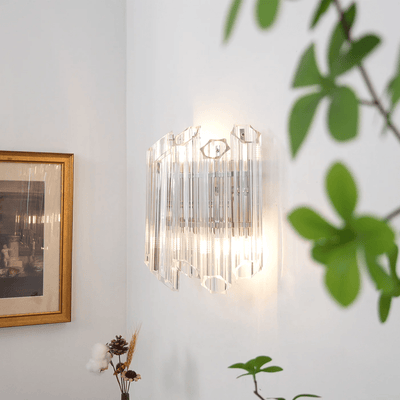 Celalaria Wall Lamp Clear Murano Glass Tube Cascade