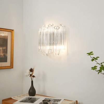 Celalaria Wall Lamp Clear Murano Glass Tube Cascade