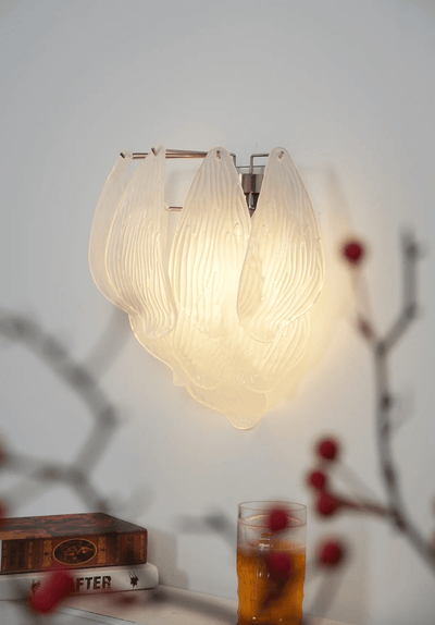 Lioriniella Wall Lamp Murano Glass Petal Frosted Cascading