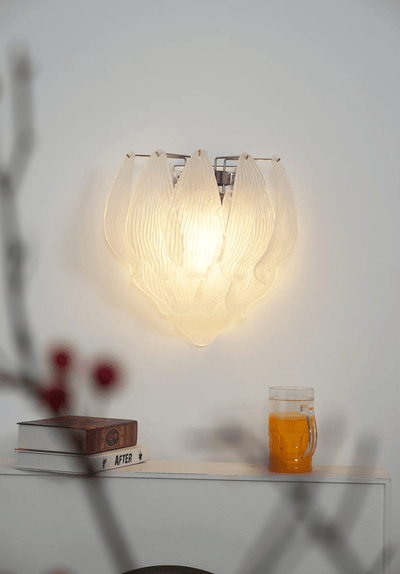 Lioriniella Wall Lamp Murano Glass Petal Frosted Cascading