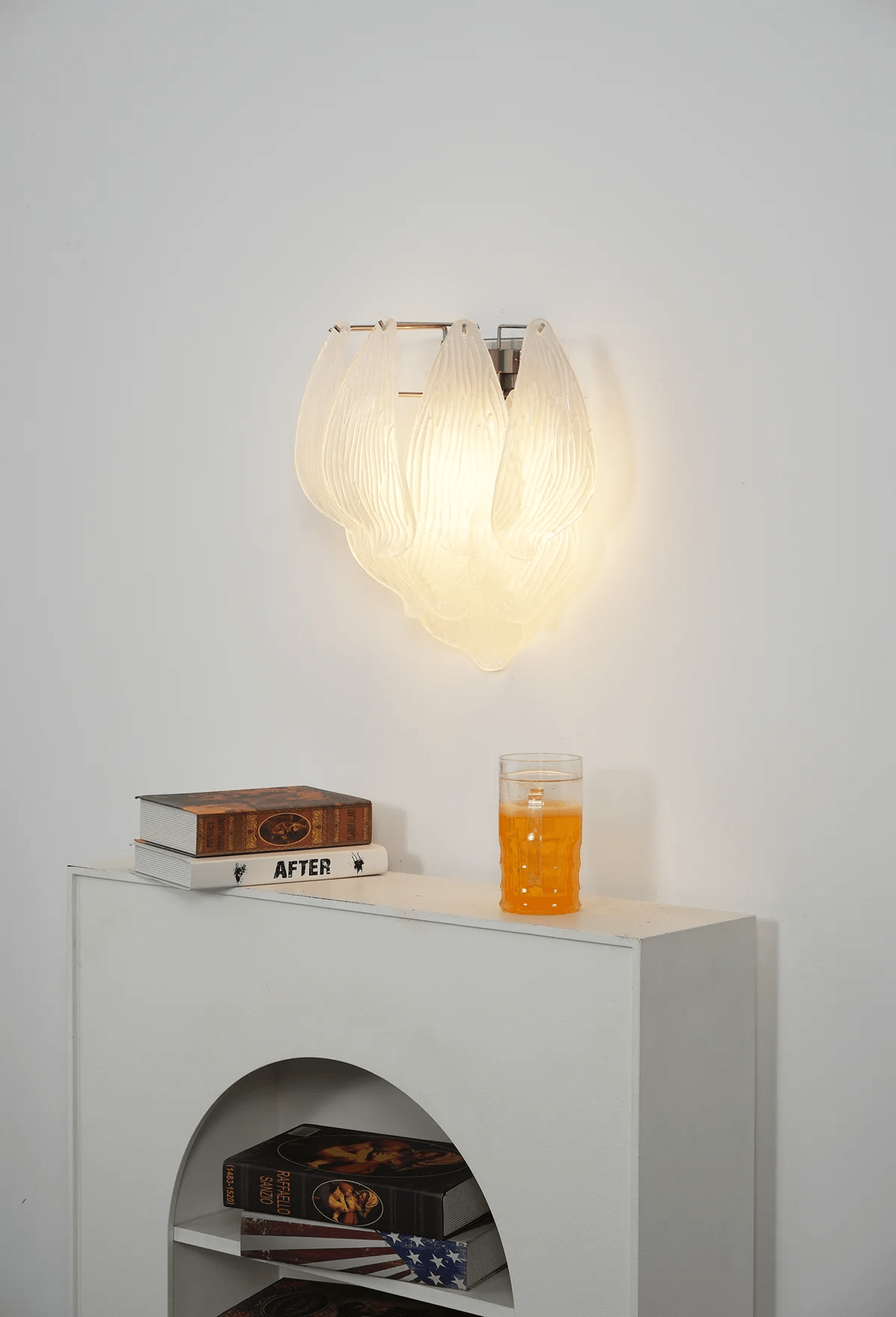 Lioriniella Wall Lamp Murano Glass Petal Frosted Cascading