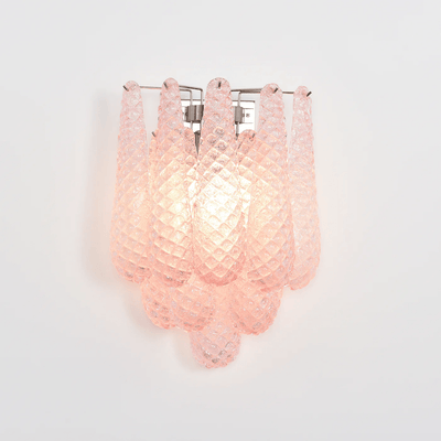 Liorelaria Wall Lamp Pink Teardrop Glass Floral Artistic