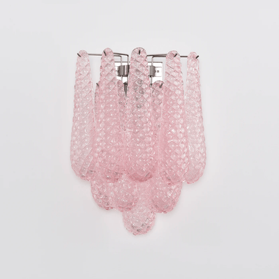 Liorelaria Wall Lamp Pink Teardrop Glass Floral Artistic