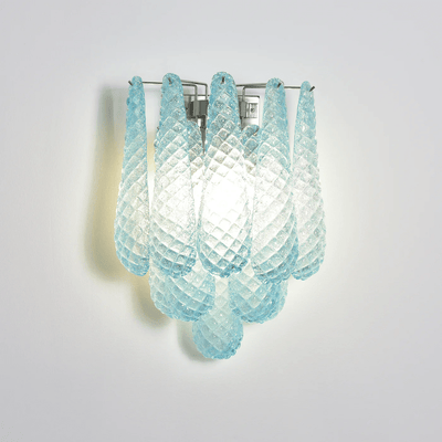 Liorelaria Wall Lamp Pink Teardrop Glass Floral Artistic