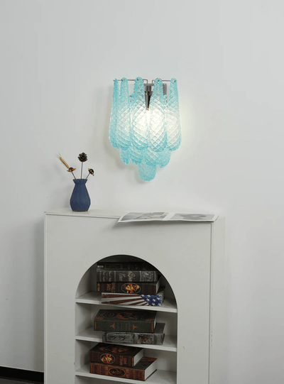 Liorelaria Wall Lamp Pink Teardrop Glass Floral Artistic