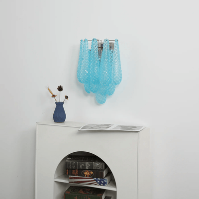 Liorelaria Wall Lamp Pink Teardrop Glass Floral Artistic