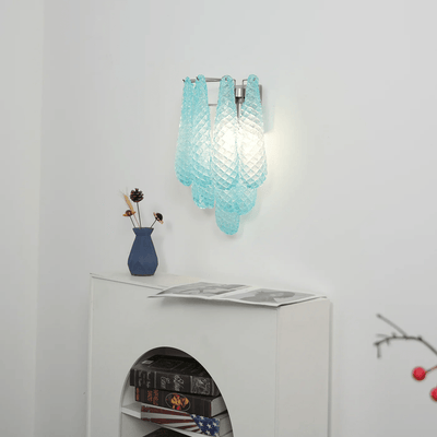 Liorelaria Wall Lamp Pink Teardrop Glass Floral Artistic