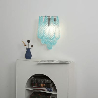 Liorelaria Wall Lamp Pink Teardrop Glass Floral Artistic