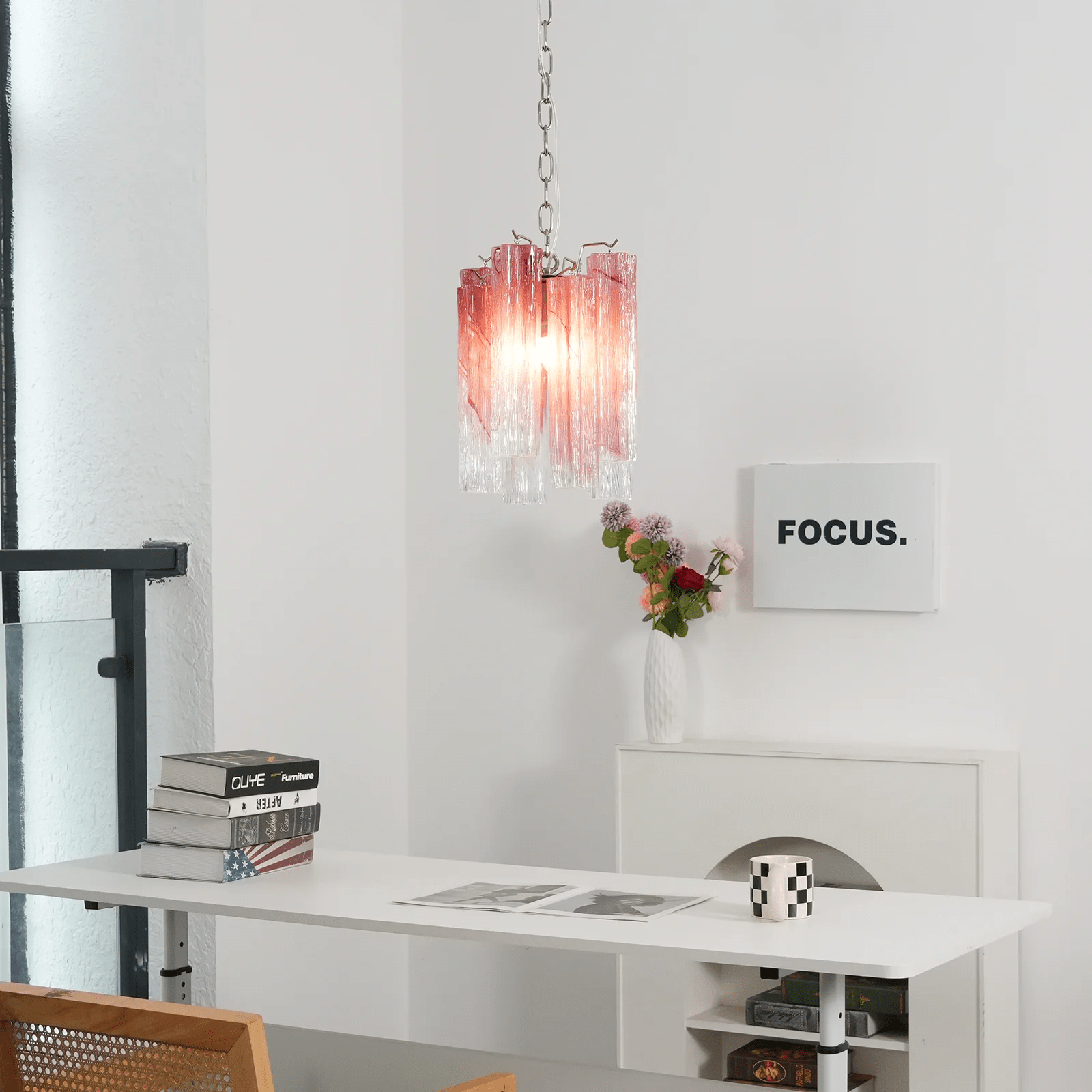 Lioroella Chandelier Pink Gradient Murano Glass