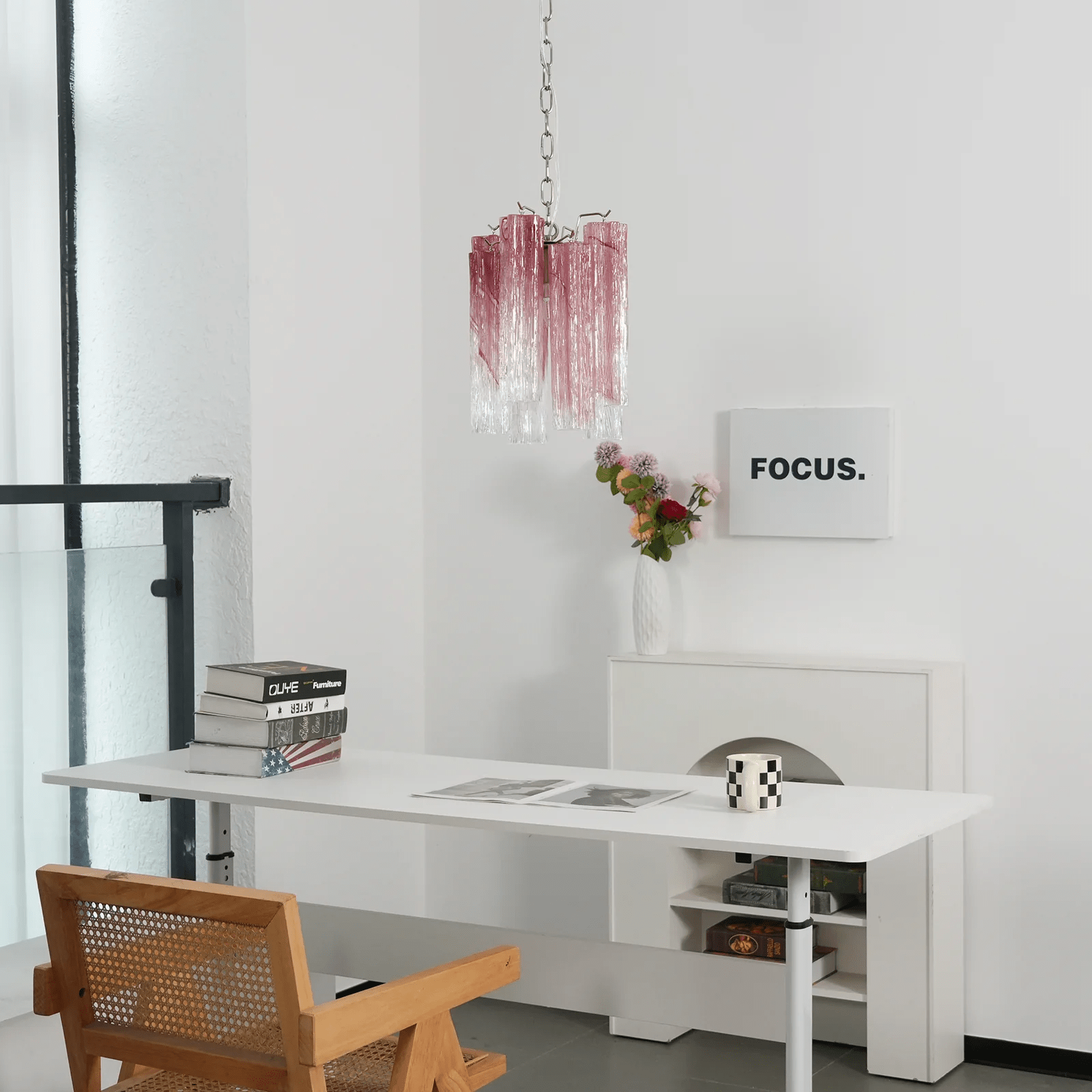 Lioroella Chandelier Pink Gradient Murano Glass
