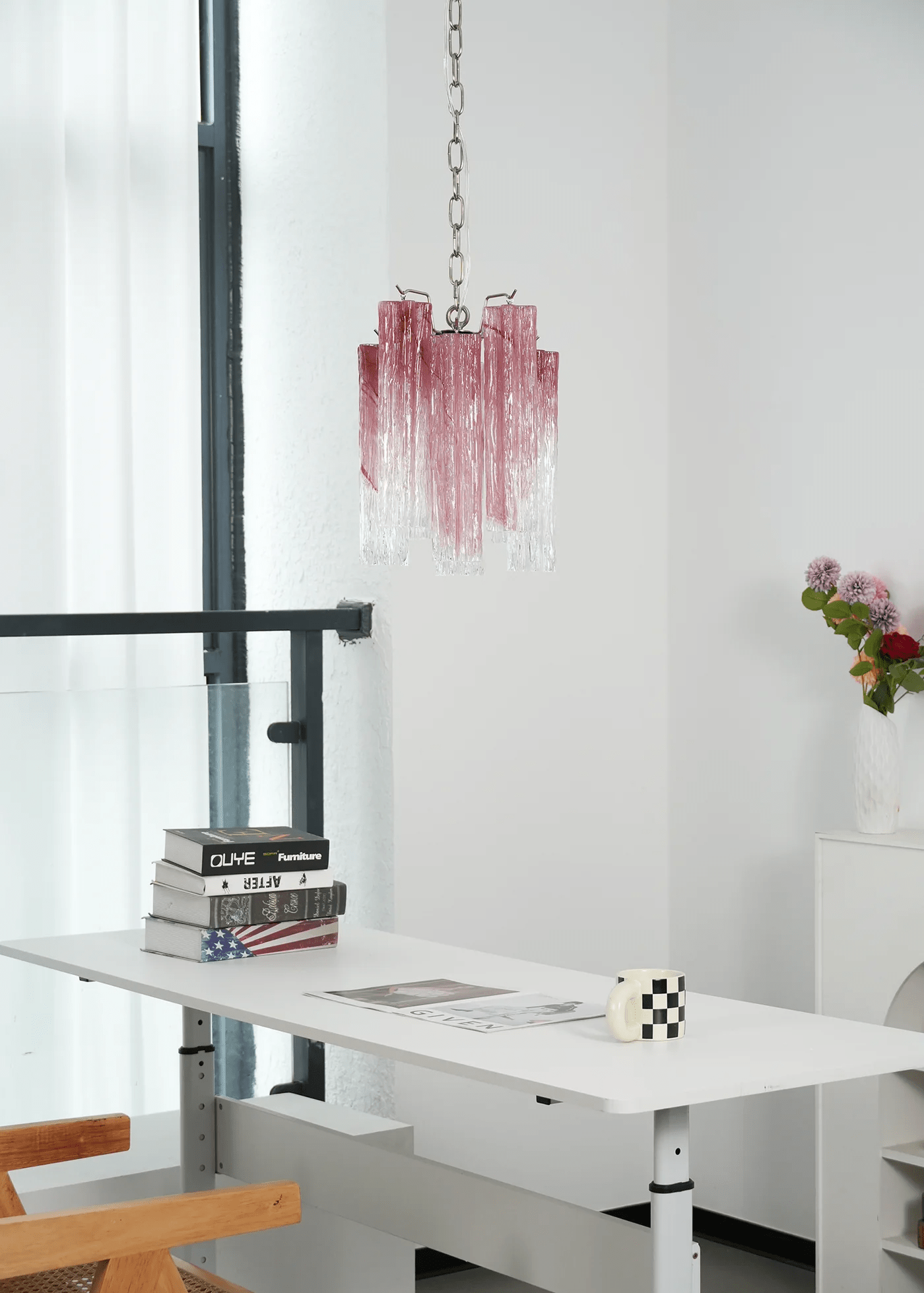 Lioroella Chandelier Pink Gradient Murano Glass