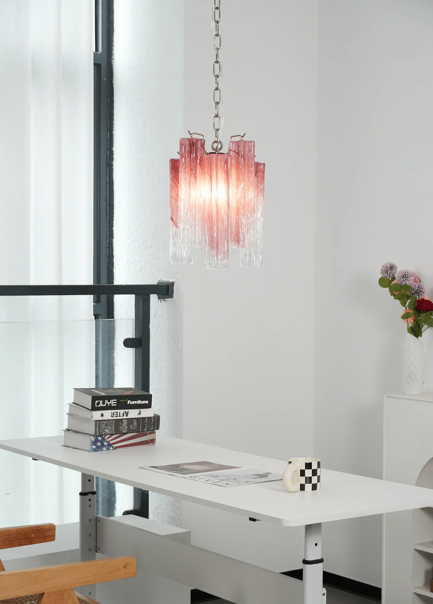 Lioroella Chandelier Pink Gradient Murano Glass