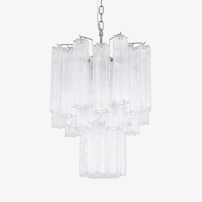 Celorora Chandelier Clear Murano Glass Tube Tiered Modern